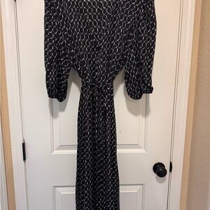Nordstrom Black and White Geometric Long Sleeve Dress